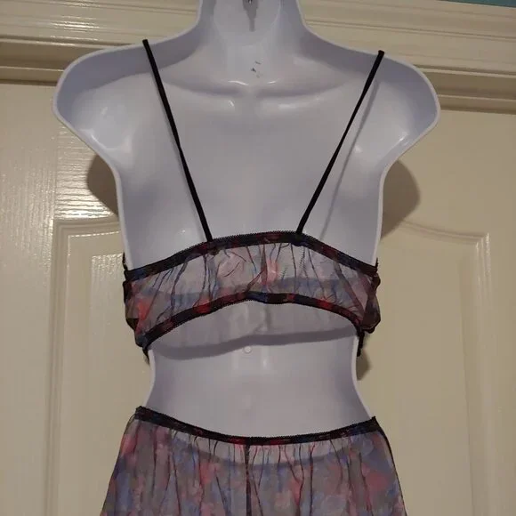 VTG Petra Fashions 89/90's Sheer Floral Lingerie Set Harem Sheer Genie Loungewea - Picture 9 of 12